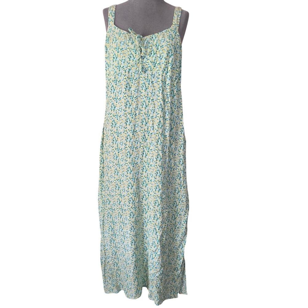 Lemon Print Sleeveless Midi Dress Size XL
